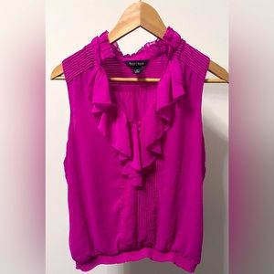 WHBM hot pink ruffle top